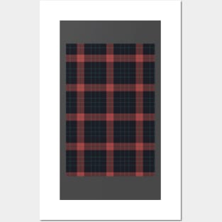 Blue red tartan pattern Posters and Art